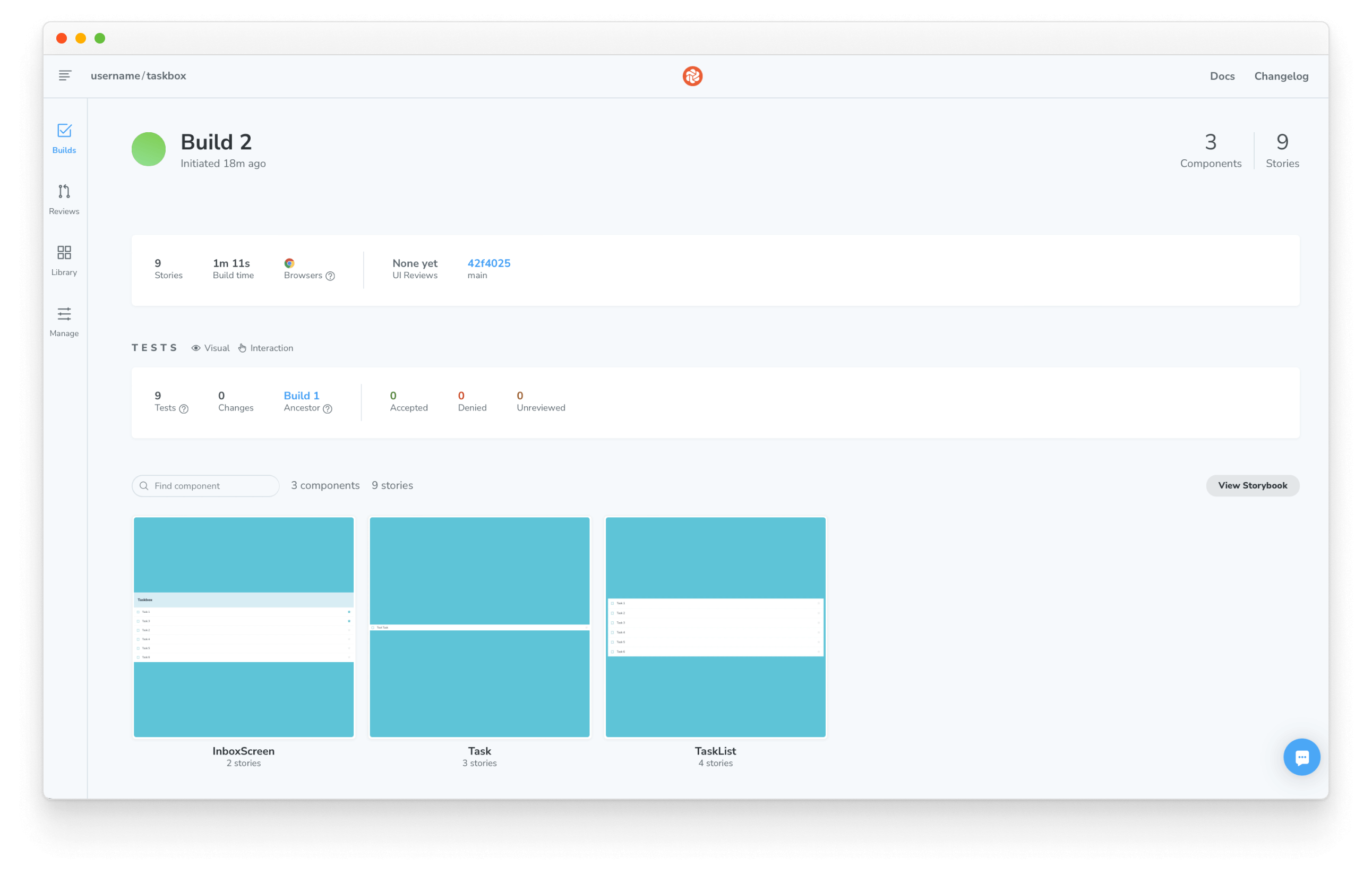 Storybook link on Chromatic